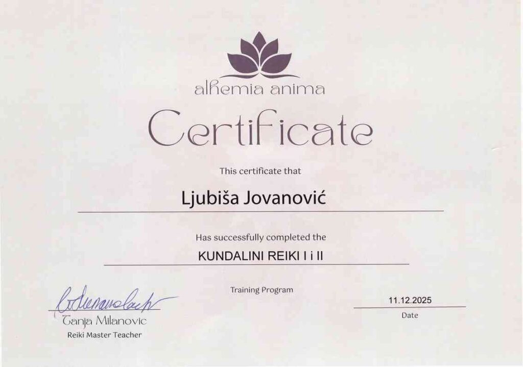 Kundalini Reiki sertifikat I i II