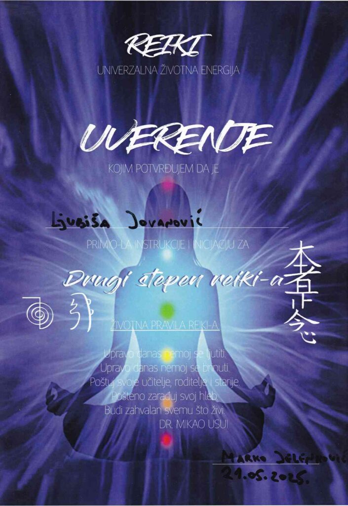 Usui Reiki sertifikat nivo 2